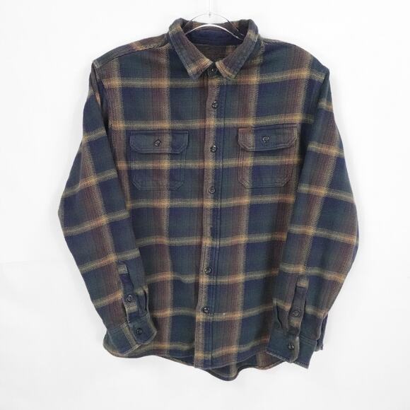 Orvis Other - Orvis Shirt Mens XL Blue Green Plaid Heavy Flannel Shacket Outdoor Workwear
